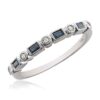Diamond & Blue Sapphire Bridal Wedding Band Ring 14kt White