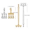 6 Pack Layered Necklace Spacer Clasp, 3 Strand Necklace