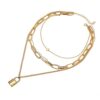 Dainty Layered Choker Necklaces Handmade Lock Heart Pendant