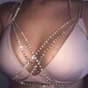 Chain Rhinestone Bikini Bra Summer Costumes Body Jewelry