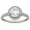 14K White Gold Moissanite by Charles and Colvard 6.5mm Round