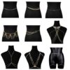ORAZIO 9 Pcs Sexy Belly Waist Chain Bikini Body Chain