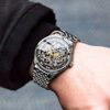 Agelocer Men's Top Brand Stainless Steel Skeleton Mechanical Luxury Watch