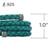 West Sterling Silver Turquoise Braided Leather Wrap Bracelet