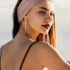 Hinged Hoop Dangle Earrings with Long Chain Pendant