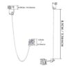 Crystal Ear Cuff Earrings Chain Sterling Silver Hypoallergenic