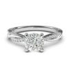 10k White Gold 4-Prong Petite Twisted Vine Simulated 1.0 CT Diamond