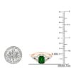 10K Rose Gold Emerald Engagement Ring with Diamond Accents - Timeless Beauty for Size 7