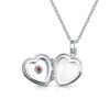 Small Simulated Red Garnet CZ Locket Necklace