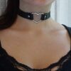 Premium Black Vegan Leather Choker and Collar Necklace
