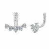 Platinum-Plated Sterling Silver Cubic Zirconia with White Earring Jackets