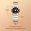 Automatic Wrist Watch ROCOS Rose Gold Dress Watch White Dial Ladies Crystal