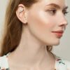 Crawler Hook Earrings Silver Plated Rhinestone