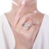 BERRICLE Rhodium Plated Sterling Silver Round Cubic Zirconia