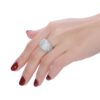 White Diamond Accent Dome Ring - Cluster Cubic Zirconia