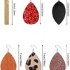 25 Pairs Fake Leather Earrings – Teardrop, Leaf, and Dangle Earrings Set
