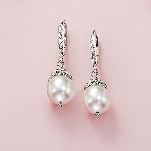 Ross-Simons 10-11mm Cultured Pearl Drop Earrings - Sterling Silver Elegance