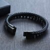 Type 2 Diabetes Medical Alert Bracelet - Braided Leather Cuff with Magnetic Clasp