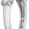 Sparkle and Elegance: Platinum-Plated 5-Stone Ring with Swarovski Zirconia - 2 Carat Total Weight, Size 7