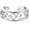 BORUO 925 Sterling Silver Toe Ring, Flower Hawaiian Leaf