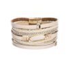 Crystal Cream Shinning wrap Clasp Bangle for Women