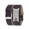 Personalized Custom Free Engraved Brown Black Leather Stainless Steel