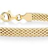 18K Gold Silver Italian 5mm Mesh Link Chain Bracelet