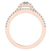 Diamond Wedding Ring Bridal Set 14K Rose Gold