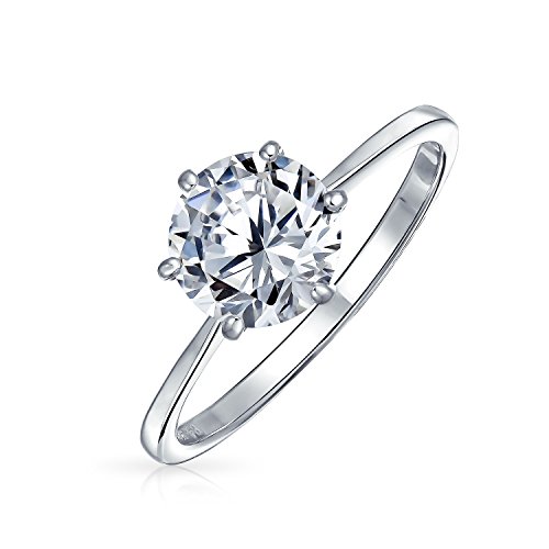 Simple 1.25CT 6 Prong Brilliant Cut AAA CZ Solitaire Engagement Ring