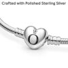 PANDORA Jewelry Moments Heart Clasp Snake Chain Charm