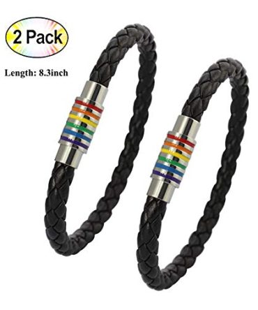 LGBT Rainbow Bracelet Stainless Steel Magnetic