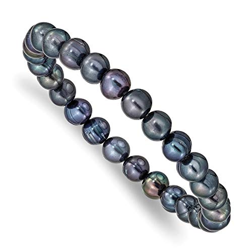 ICE CARATS 6 7mm Black Freshwater Cultured Pearl Bracelet