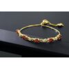 Gem Stone King Red Garnet and Lab Grown Diamond 18K