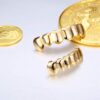 Finrezio Gold Plated Grillz Hip Hop Teeth Top and Bottom