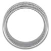 Flat Wedding Band Ring Double Sterling Silver
