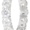 Platinum-Plated Sterling Silver All-Around Band Ring set