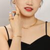 Paperclip Gold Link Chain Necklace Bracelet