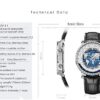 Agelocer Men's Genuine Diamond Dial Blue World time Mechanical Calendar