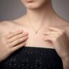 Opal Necklace Gold Plated Round Disc Pendant Enhancers