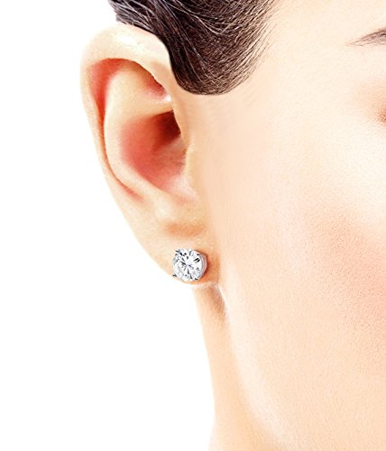 Perpetually One 7.5mm Moissanite Stud Earrings, 3.00cttw DEW - Timeless Elegance in 14K White Gold by Charles & Colvard
