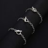 12 Pieces Silver Alloy Chain Bracelets with OT Toggle Clasps – Minimalist DIY Jewelry for Men & Women