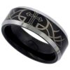 Silver Tungsten Carbide 8 mm Flat Wedding Band Ring