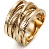 Personalized Cross Ring Enhancers for Women: 13.7MM Silver, Gold, and Rose Gold Plated Rings with Engraving Options.