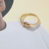micuco 14K Gold Signet Rings for Women Sunflower