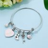 Heart Charm Bracelets Charm Engraved Expandable