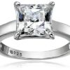 Solitaire Ring made with Swarovski Zirconia Platinum-plated