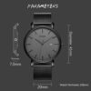 Minimalist Wrist Watch Analog Deep Gray Date BUREI
