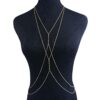 Gold Body Chain Bead Cross Bra Body Chain