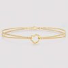 Ross-Simons 14kt Yellow Gold 2-Strand Heart Center Anklet