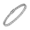 MDFUN 14k White Gold Plated Cubic Zirconia Tennis Bracelet